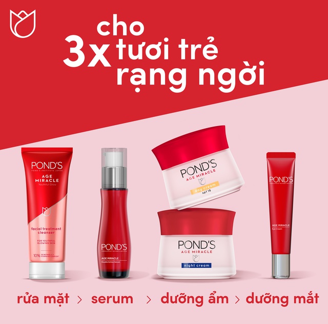 Sữa Rửa Mặt Pond'S Age Miracle Chống Lão Hoá Dưỡng Ẩm Làm Sáng Và Đều Màu Da (100G)