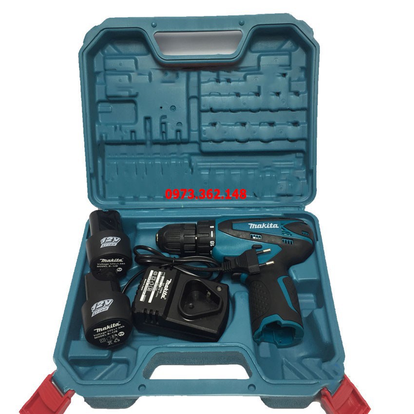 Máy khoan Makita 12V Khoan Pin Bắn Vít Tặng Kèm Mũi khoan