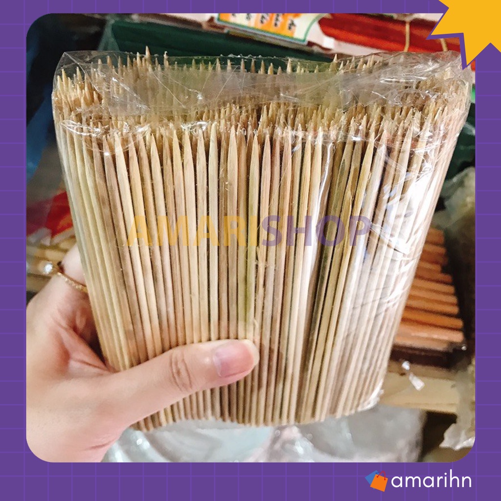 Túi 500g tăm xiên, que xiên thịt xúc xích viên chiên 1 đầu nhọn