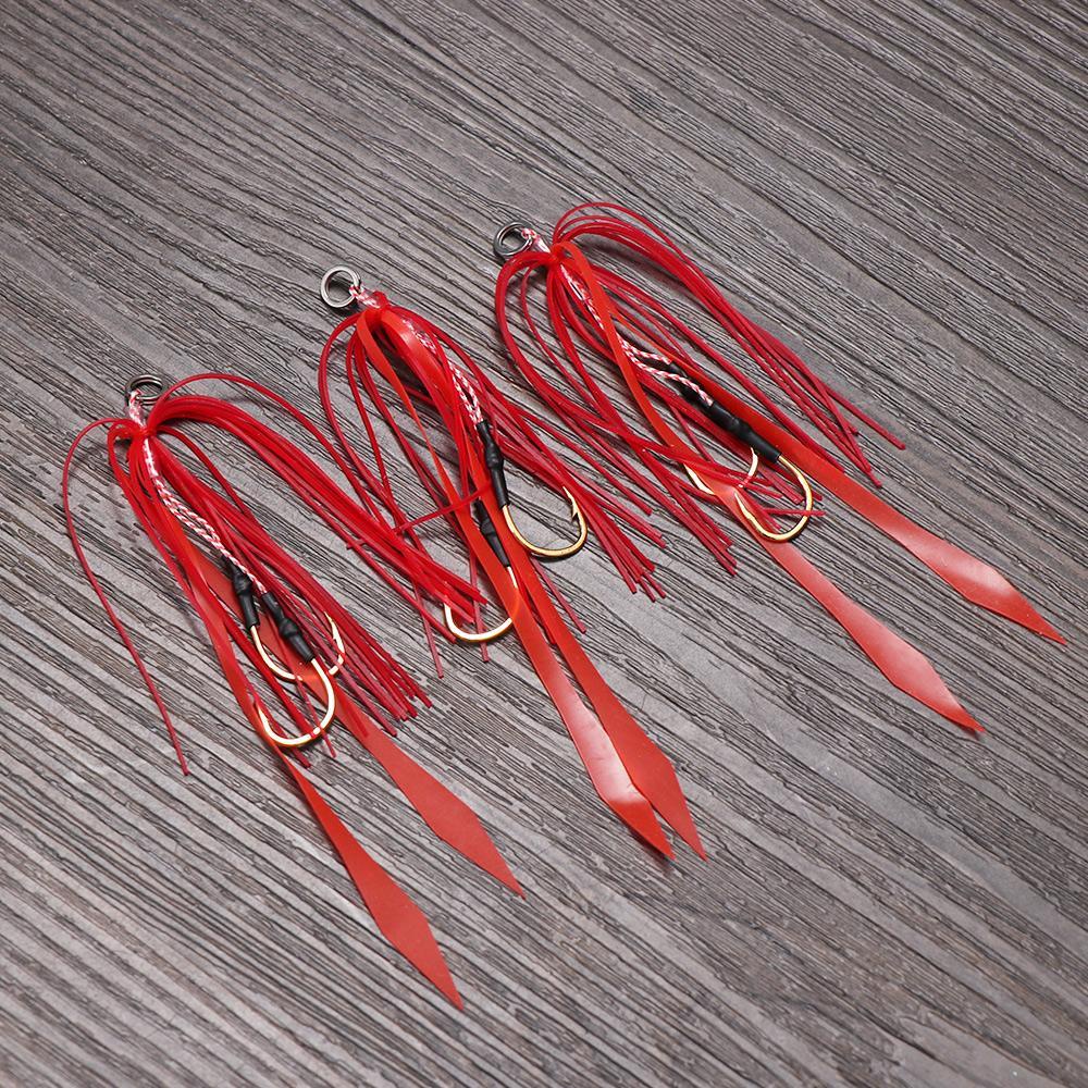 MUVAKO Bộ 3 Dây Móc Câu Cá Đôi Bằng Cao Su Silicone