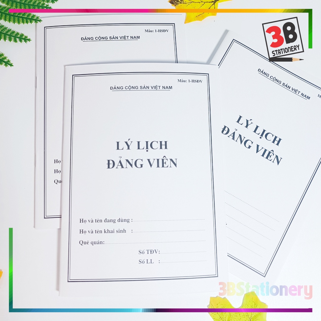 Lý lịch Đảng viên mẫu 1-HSĐV ( 24tr, 28tr, 32tr) - CHUẨN MẪU [Có kèm quà tặng]