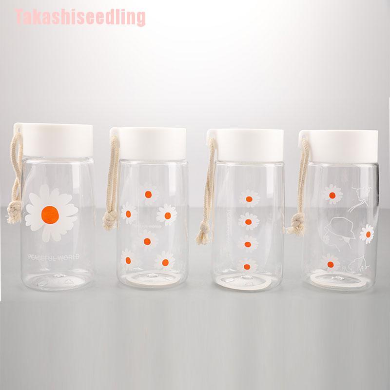 Bình Nước Nhựa Trong Suốt In Hình Hoa Cúc Đáng Yêu Dung Tích 500ml