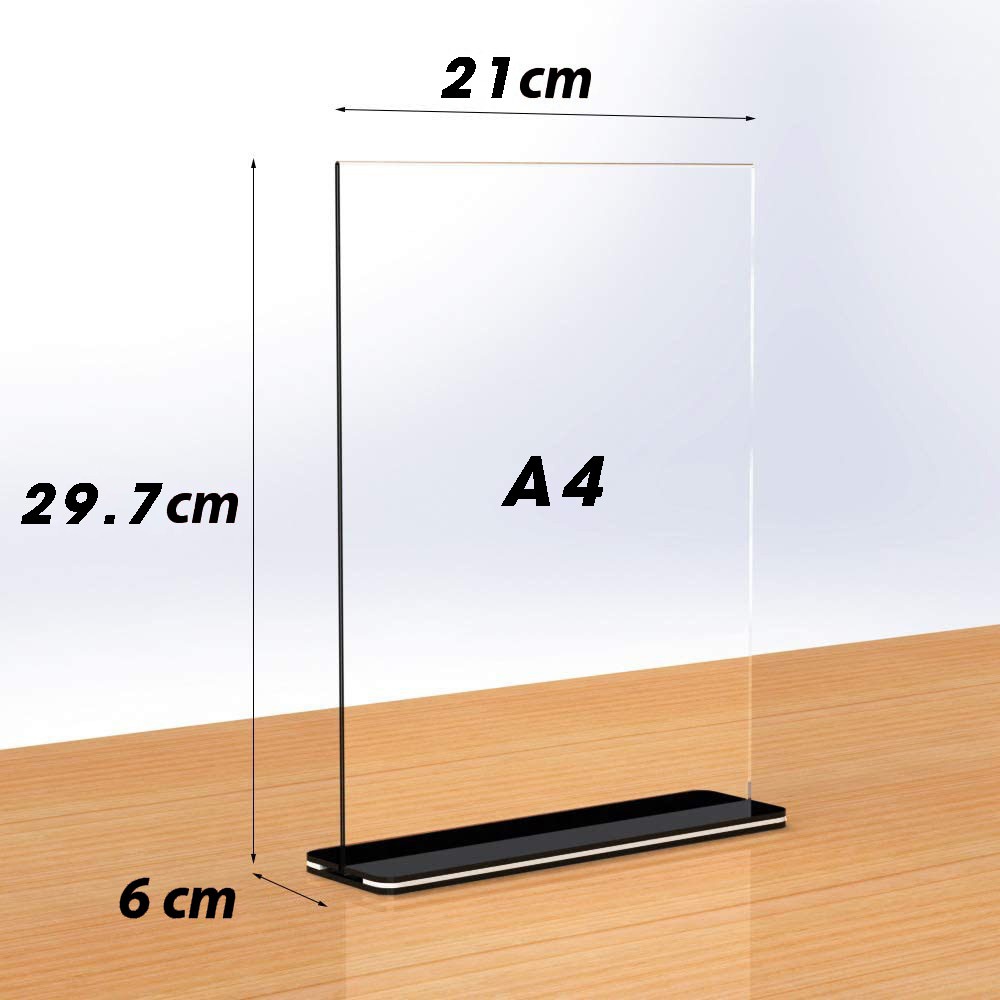 Menu mica chữ T để bàn- Kệ mica - Standee mica để bàn A4 - A5 - A6