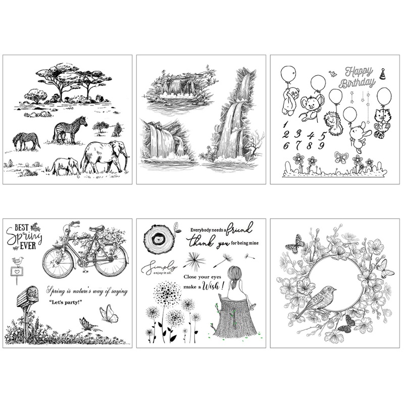 Con Dấu Silicone Trong Suốt Hình Vòng Hoa Dùng Trang Trí Album Ảnh