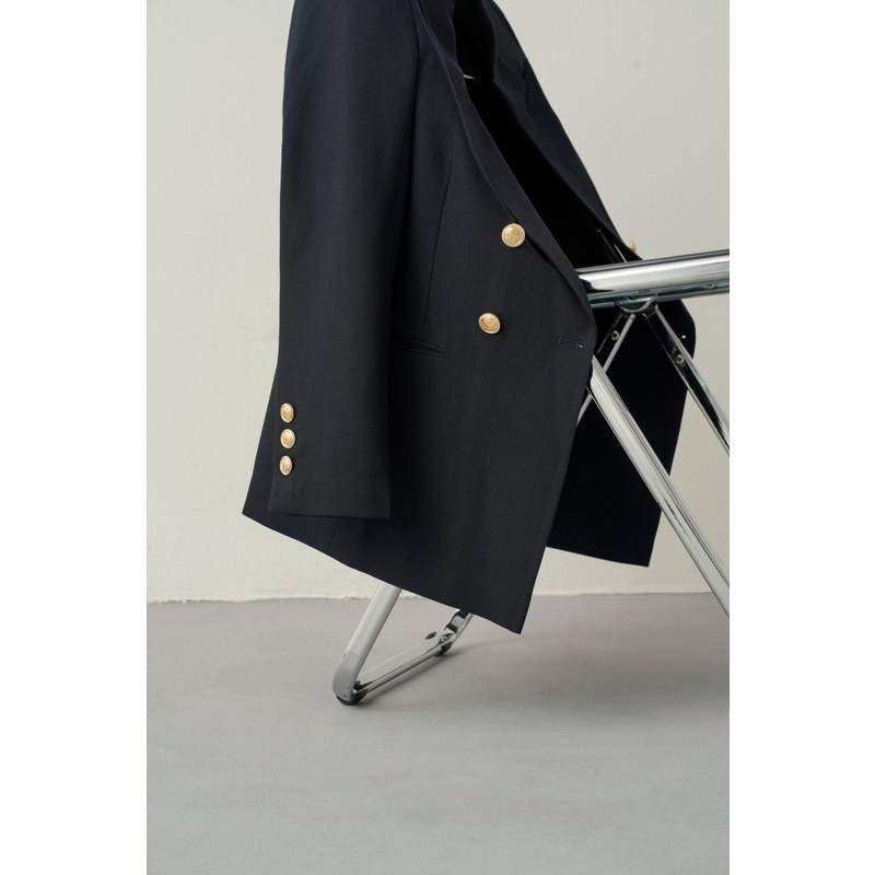 Áo Blazer nữ dài tay 2 lớp dáng oversize (Xanh Navy)_MONOTALK T40006TK