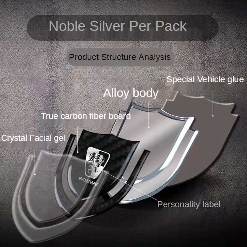 Miếng dán bằng kim loại sợi carbon dùng trang trí xe ô tô hình logo thời trang