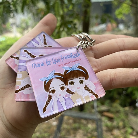 Móc khóa mika in hình 2 mặt-  thiết kế theo yêu cầu- phụ kiện balo- túi xách