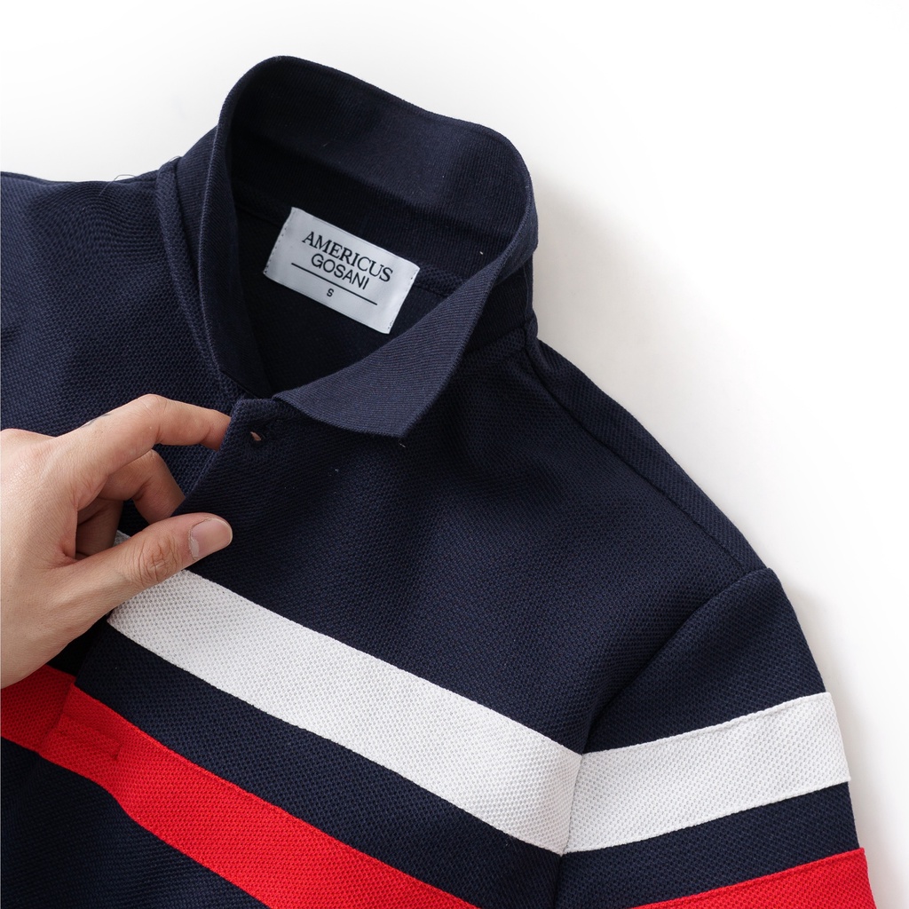 A/G Áo Polo Nam Cổ Bẻ Phối Ngang Ngực Phom Slimfit, Chất Liệu Cotton Thoáng Mát Không Nhăn | BigBuy360 - bigbuy360.vn