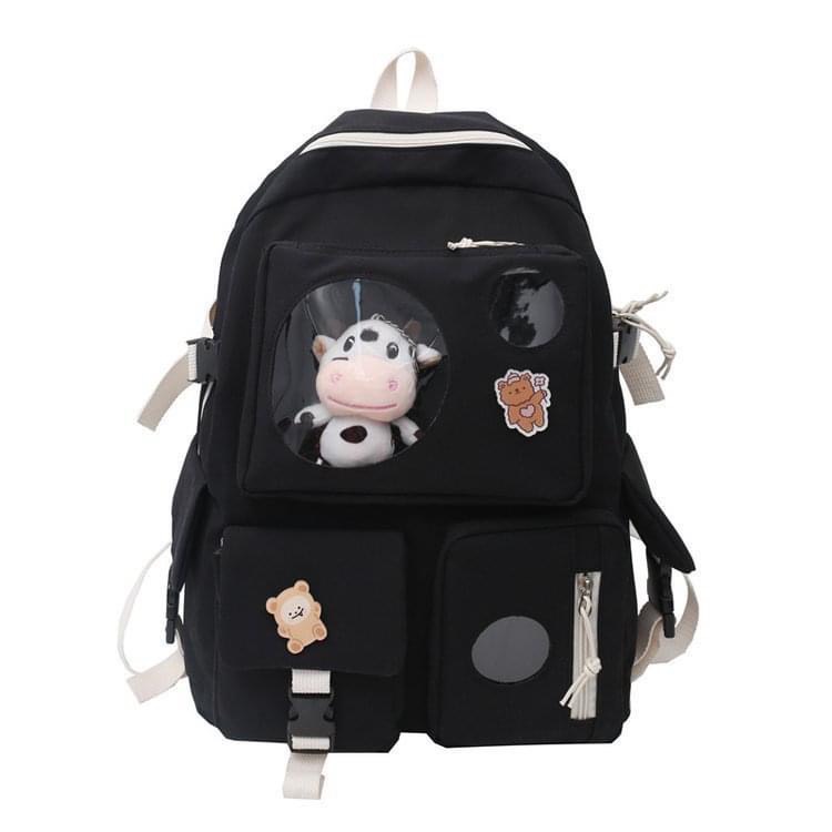 Balo Ulzzang học sinh sinh viên laptop giá rẻ cấp 1 2 3 Hàn Quốc học sinh đi học đi chơi ngăn Mica trong suốt Minibag