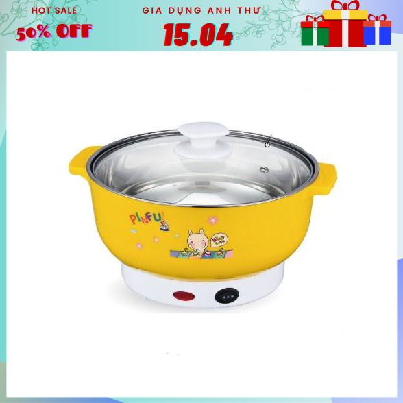 [Rẻ vô địch] Nồi Lẩu Điện Mini 28cm Nắp Vung Kiếng - Bếp Lẩu Gia Đình - Nồi Lẩu Điện Sang Trọng Tiện Dụng