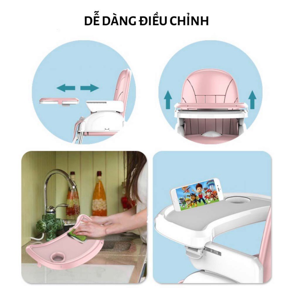 Ghế ngồi ăn dặm có bánh xe, đệm và đồ chơi Cody baby