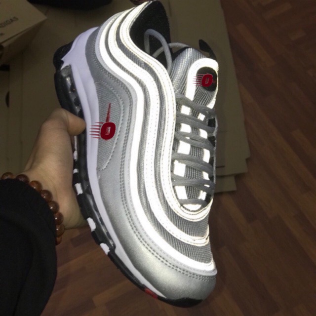 [Ảnh + Video]Giầy thể thao air 97 xám trắng phản quang