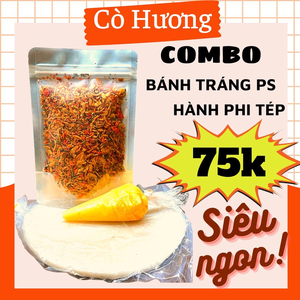 COMBO Bánh Tráng Phơi Sương - Muối Tôm Hành Phi - Túi bơ béo SIÊU NGON