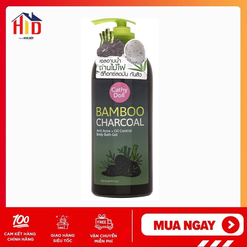 Sữa Tắm Than Tre Hỗ Trợ Giảm Mụn Lưng BAMBOO CHARCOAL Cathy Doll