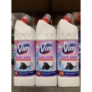 Gel tẩy rửa bồn cầu và nhà tắm vim trắng sáng than hoạt tính chai 880ml