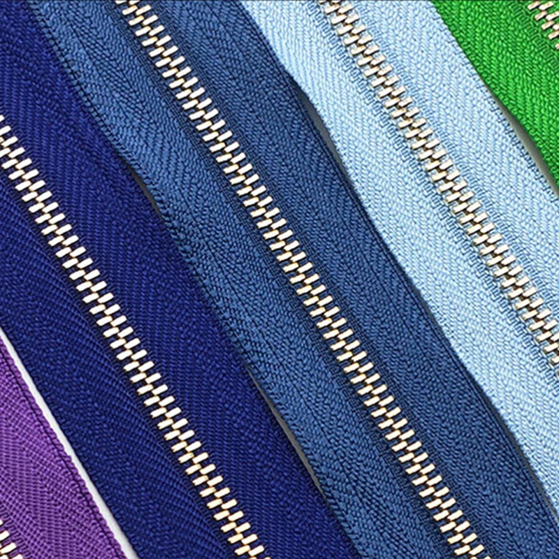 3# Dây Khóa Kéo Bằng Kim Loại Màu Vàng Hồng 15/20/30/40cm Cho Thợ May