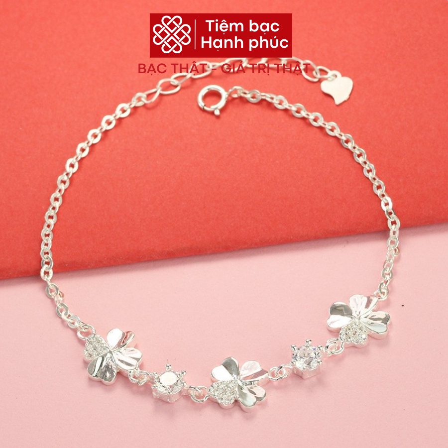 Lắc tay bạc nữ, vòng tay bạc ta s925 cao cấp sáng bóng, cam kết không đen - Mã TSJL03