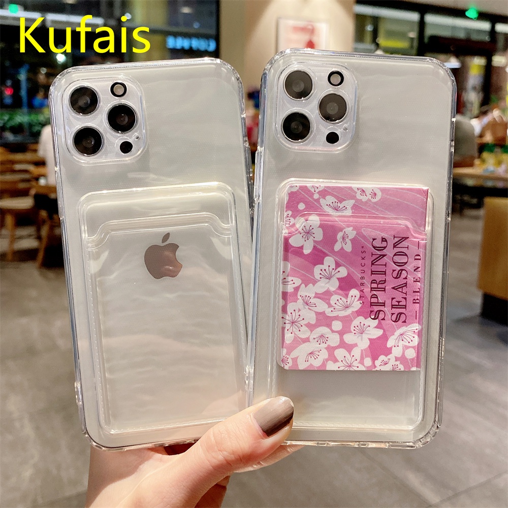 Ốp lưng đựng thẻ điện thoại Xiaomi Redmi 8 9 10 7A 8A 9A 9C 9T 10X 8AUltra Note 9 9T 10 10s 9pro 9promax 9S trong suốt chống rơi