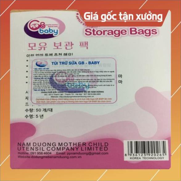 [Gía sốc] Túi Trữ Sữa GB Baby 💖 𝑭𝑹𝑬𝑬𝑺𝑯𝑰𝑷 💖 Hộp 50 túi 250ml (Hàn Quốc)