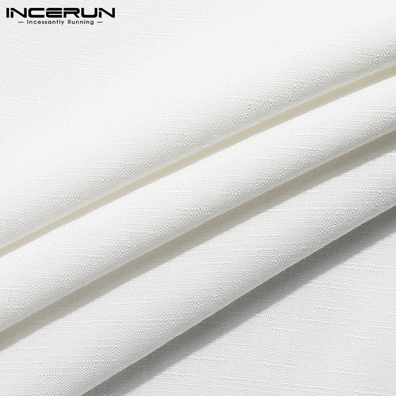 Áo INCERUN ba lỗ dáng rộng màu trơn phối tua rua kích thước S-5XL cho nam