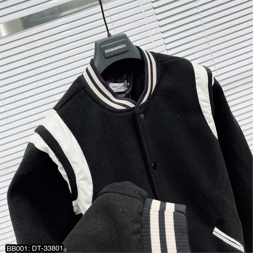 Áo Khoác Bomber Nam Teddy Phối Viền Da Cao Cấp - Áo Khoác Nam Nữ Teddy Chất Dạ 2 Lớp DT STORE MENWEAR