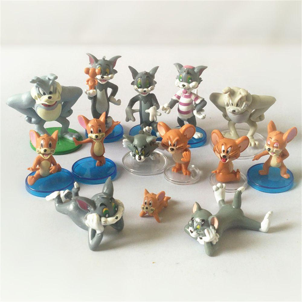 Mô Hình Nhân Vật Tom &amp; Jerry Bằng PVC Dễ Thương Dùng Trang Trí Bánh Kem