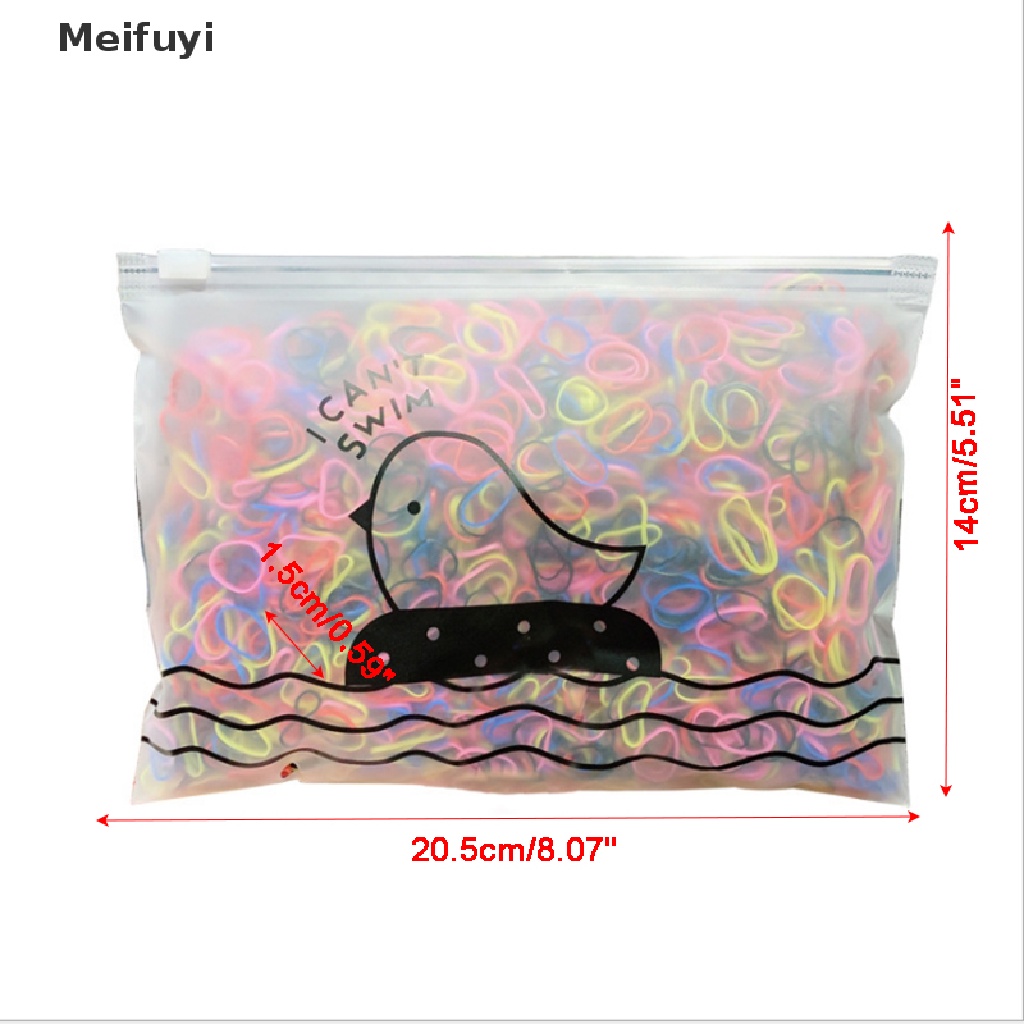 [Meifuyi] 1000Pcs Children Hair Bands Girls Women Colorful Elastic Band Hair Rope Headband VN439