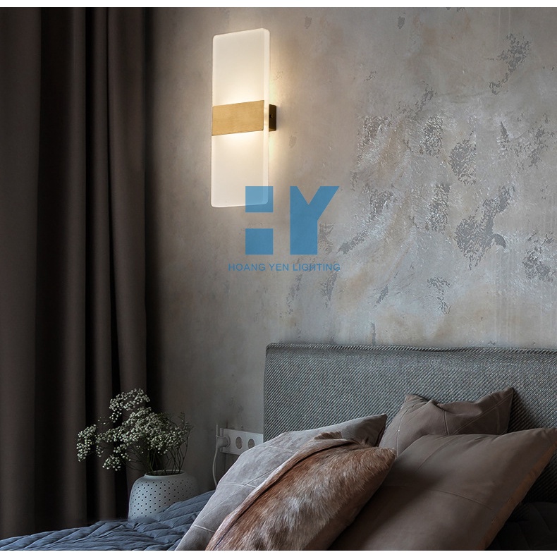 Đèn ngủ LED gắn tường 6W hình chữ nhật phong cách tối giản