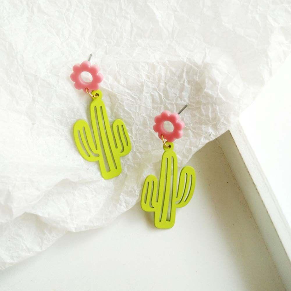 Bông Tai Thả Resin Acrylic Hình Học Dễ Thương