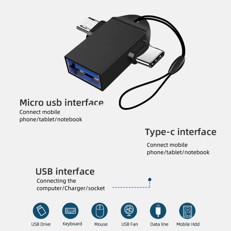 Đầu Chuyển Đổi AMORUS Usb 3.0 Otg 2 Trong 1 Type-C + Micro Usb