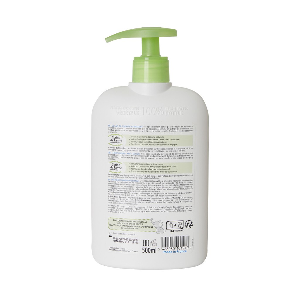 Lotion cho bé CORINE DE FARME BABY LOTION làm sạch và dưỡng ẩm an toàn cho bé yêu