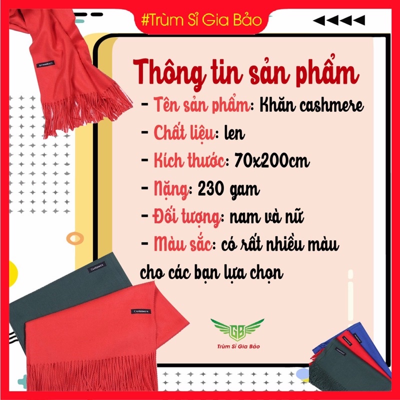 Khăn len nữ choàng cổ cao cấp Cashmere , khăn quàng Hàn Quốc đẹp giữ ấm mùa đông full box