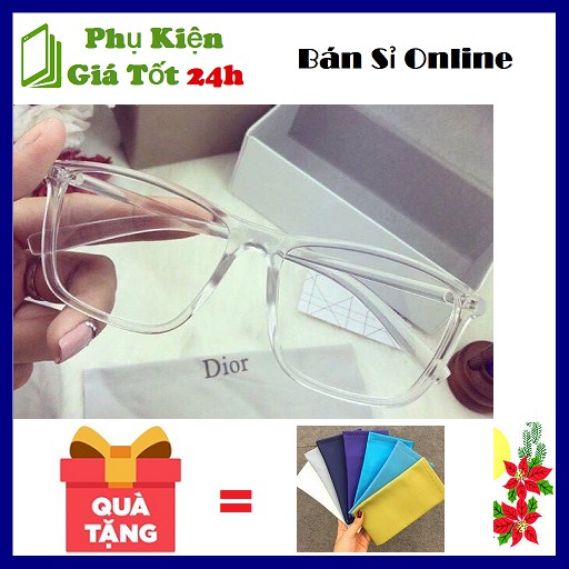 [ Tặng Kèm Bao Da Mắt Kính ] Kính V Tây Gọng Trong Suốt - Hình Thật