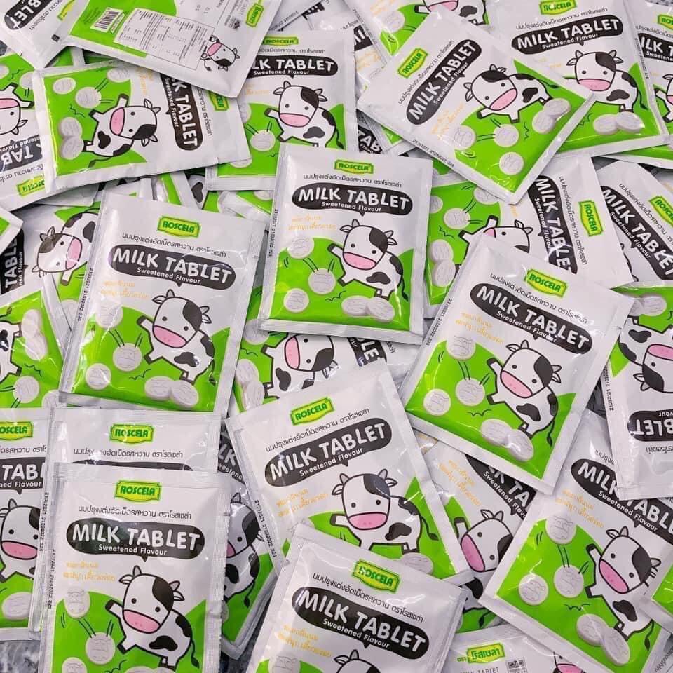 Kẹo Bò Sữa Milk & Malt Tablet Roscela Thái Lan Gói 20g