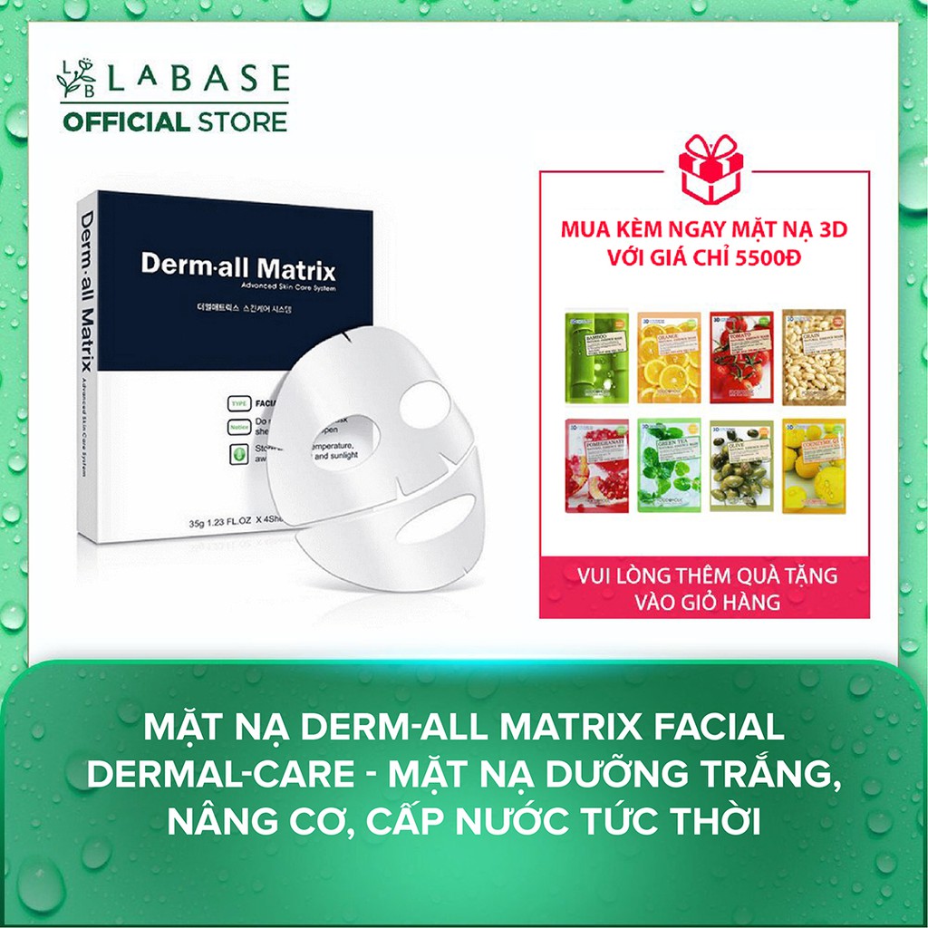 Mặt nạ Derm-All Matrix Facial Dermal-Care - Mặt nạ dưỡng trắng, nâng cơ, cấp nước tức thời