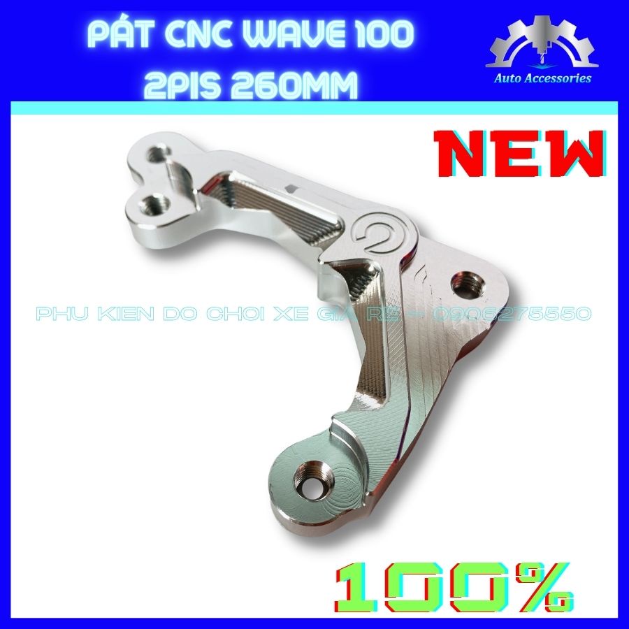 PÁT CNC - Pát xe Wave 100, xe Dream. Pát CNC gắn Trước đĩa 260mm, heo dầu 2piston đối xứng Nissin Brcmbe Adelin