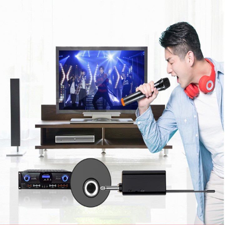 Micro không dây Bộ 2 mic Huaer HE-V08