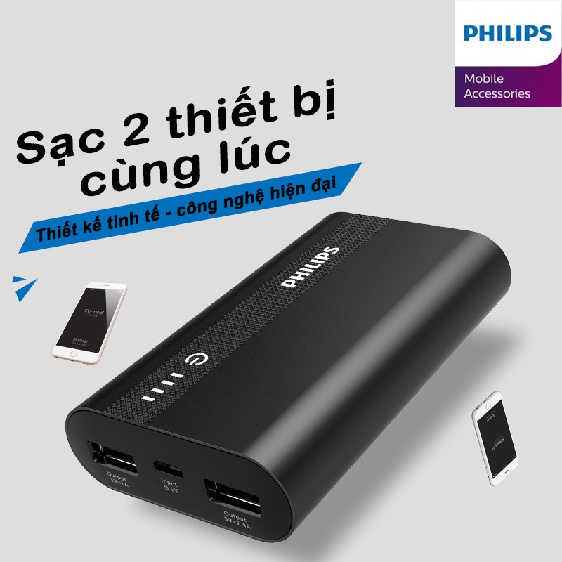 Pin sạc dự phòng Philips DLP2101URG 10000mAh - Bảo hành 2 năm