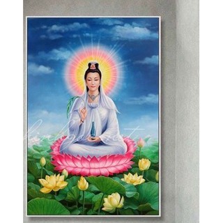 Tranh treo tường , tranh đạo phật kích thước 50x70cm kèm khung cao cấp.