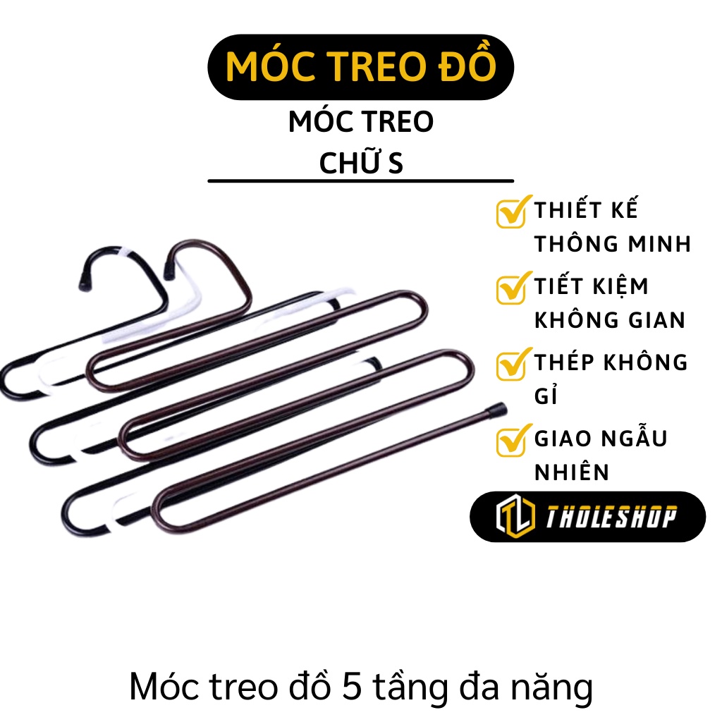 Móc Treo Quần Áo - Móc Inox Treo Khăn 5 Tầng Tiện Lợi Giúp Tủ Đồ Luôn Gọn Gàng 3183