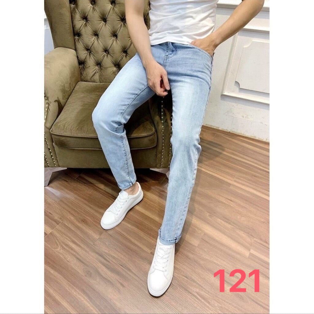 Quần jean nam cáo cấp co giãn 4 chiều hai màu đen và xanh đến từ nhà April 9 | BigBuy360 - bigbuy360.vn
