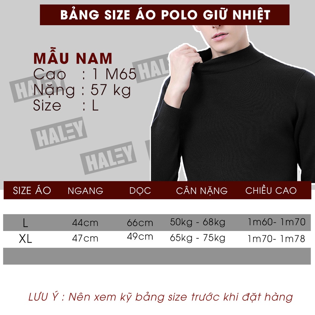 Áo Len Nam Cổ Gấp Dáng Tay Dài Cổ 1/2 Chất Len Hàn Quốc dày ấm Nguyên Tấm Haley Size 40-80kg đủ màu