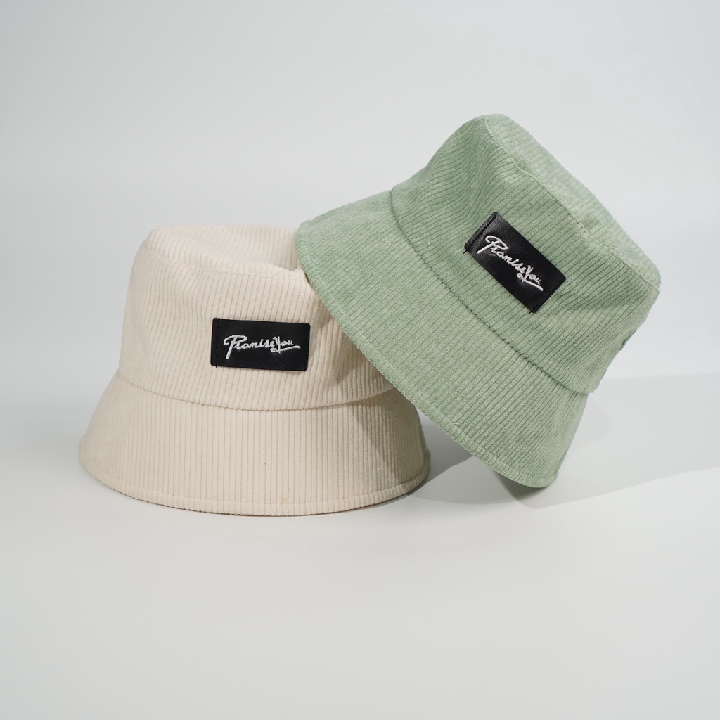 Mũ bucket Promissyou nón tai bèo vải nhung tăm rộng vành dáng tròn nhỏ dành cho nam nữ thời trang Unisex Tom House