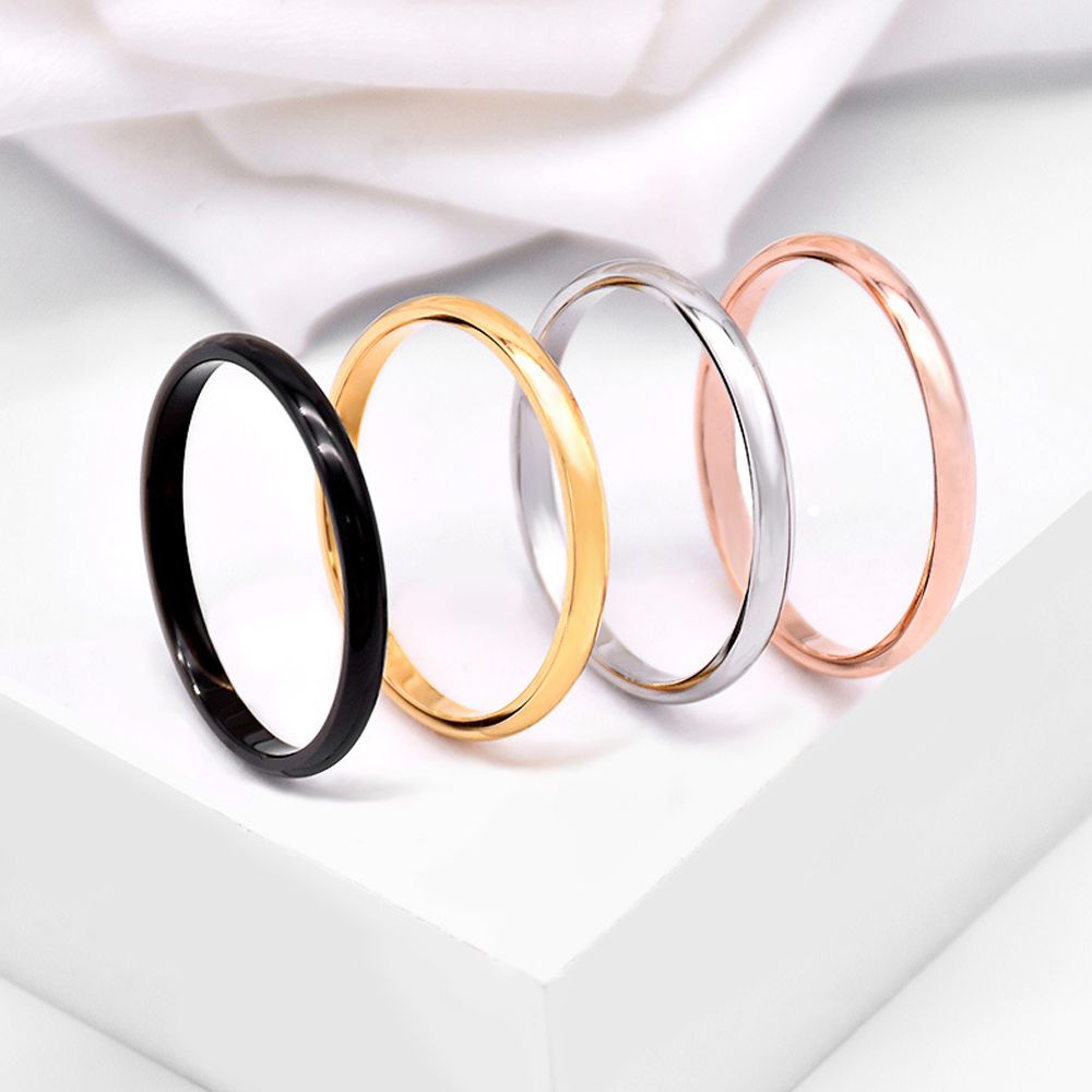 Nhẫn thép không gỉ 2mm kích thước 3-10 thời trang nữ
