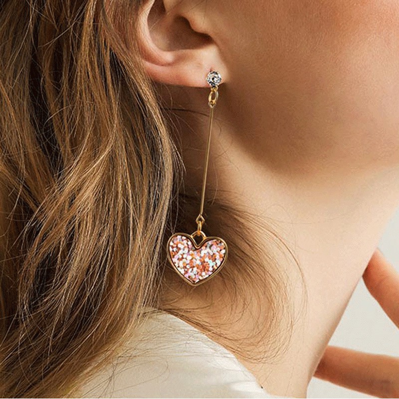 [❤️FREESHIP 50K❤️] Bông tai hình trái tim màu cầu vồng đa sắc thời trang cho nữ