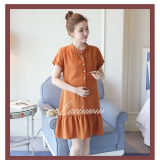 Váy bầu Lavimom Đầm bầu đuôi cá nâu đất LV1067