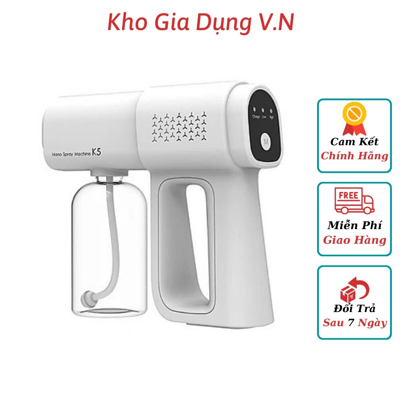 Súng Khử Khuẩn K5 , Khử Trùng Công Nghệ Nano_Tia Cực Tím _ Bảo Hành 12 Tháng - Máy Xịt Sát Khuẩn, Phun Diệt Khuẩn