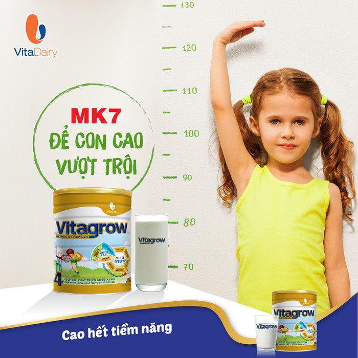 Sữa bột Vitagrow 2+ lon 900g Tăng chiều cao vượt trội