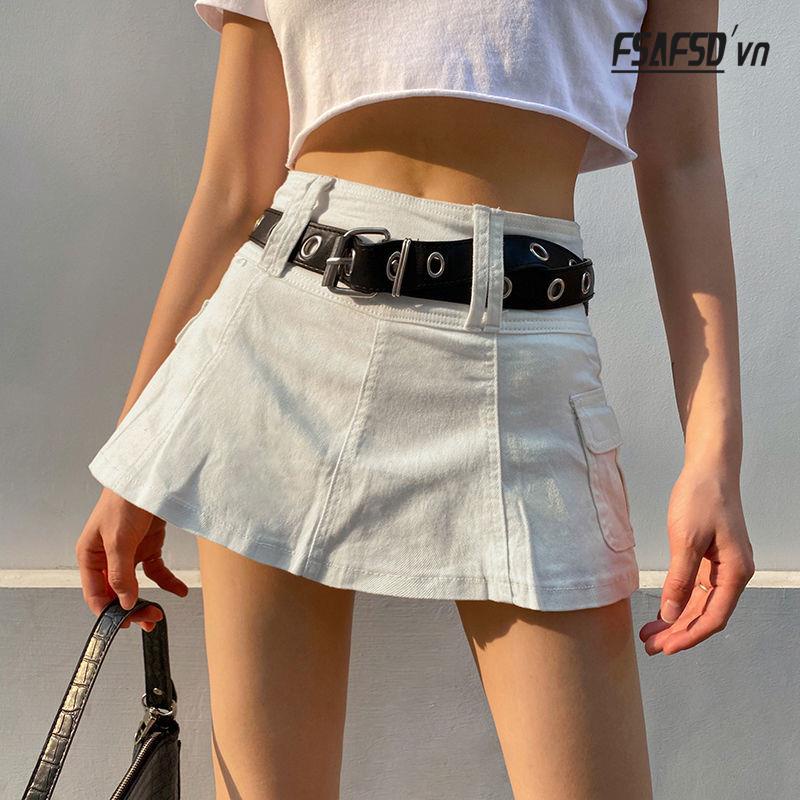 Quần Culottes Denim Siêu Ngắn Lưng Cao Phong Cách Âu Mỹ Cho Nữ