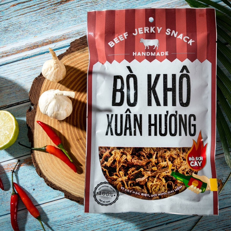 Bò khô xé sợi vị cay đặc biệt Xuân Hương nguyên chất thịt bò đậm đà hương vị thơm ngon đồ ăn vặt Nonglamfood | BigBuy360 - bigbuy360.vn